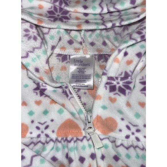 Little Wonders Baby Girls Fleece Hoodie Jackets & Cat Hat Bundle 6-9M - Picture 3 of 5